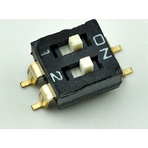 20PCS 2 bit 4Pin SMT SMD Toggle Switches Pitch 2.54mm Dial Code Switch