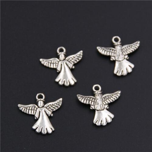 20pcs Silver Color Angel Charms Beads Pendants For Jewelry Making DIY Handmade A221