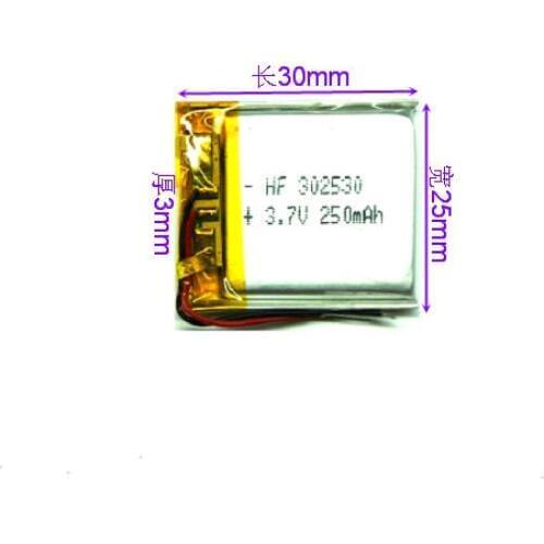 3.7V polymer lithium battery core For MEIZU MP3 point reading pen 302530 smart positioning watch 250 Ma