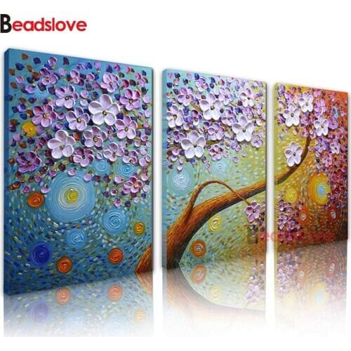 Abstract Flowers Tree diy Diamond Painting cross stitch mosaic nordic colored full square/round diamond embroidery wall art