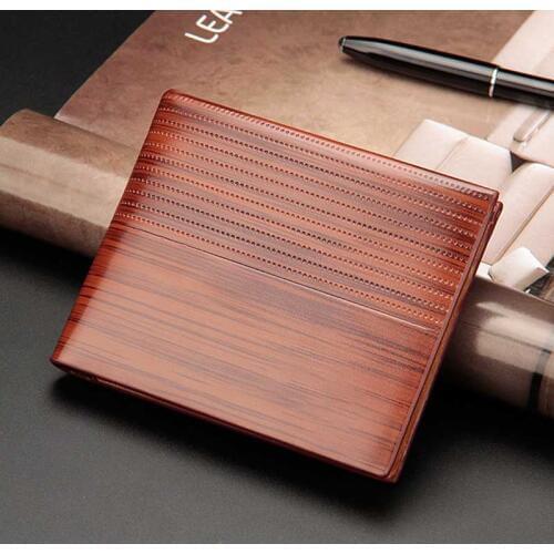 Business Casual Fashion Retro Cross Section Embossed Wallet New Mens Short Wallet Large Capacity Wallet Mens Wallet