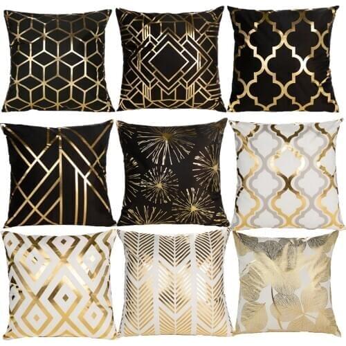Bronzing Cushion Cover Decorative Pillows Seat Cushions Throw Pillow for Home Decor Geometric Sofa Pillowcase 45 x 45cm New