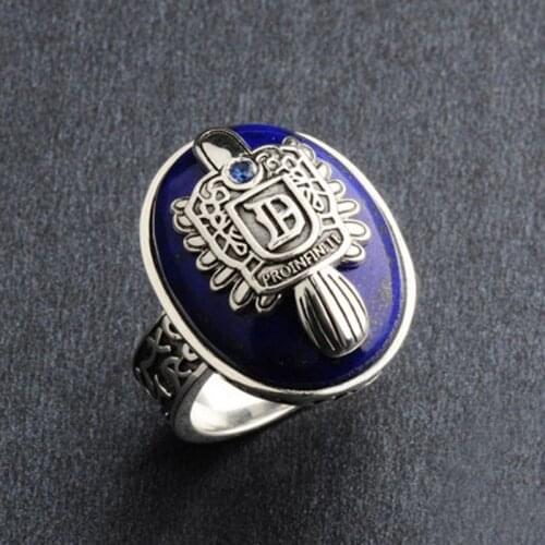 925 sterling silver vampire diaries rings Thai silver lapis lazuli wide version domineering wave of mens rings Custom letters