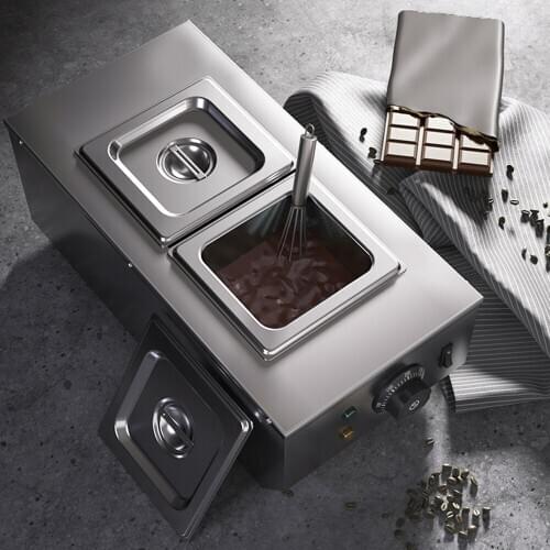 Commercial Chocolate Melting Stove Processor Double Cylinder Chocolate Heating Pot Chocolate Melting Oven Machine