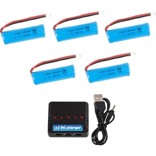 3.7V 650mah Lipo Battery 14500 with charger set for TKKJ H116 2.4GHz 4 Channel Mini RC boat 3.7V 1S Li-ion battery for toy parts