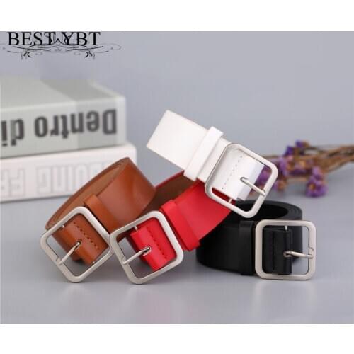 Best YBT Unisex Imitation Leather Belt Alloy Pin Buckle Belt Decoration Elegant Simple Wild Student Retro Jean New Design Belt