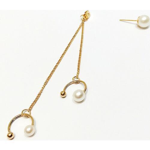 Fashion Women Imitation Pearl Ball Earrings Long Tassel Chain Earrings Geometric Circle Earrings For Girls Jewelry Gift (1pcs)