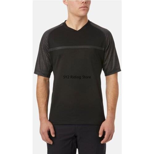 Men Short Mountain Biker Jersey Black Off-Road MX Moto MTB BMX Shirts Downhill Enduro Clothing Breathable Quick-Drying