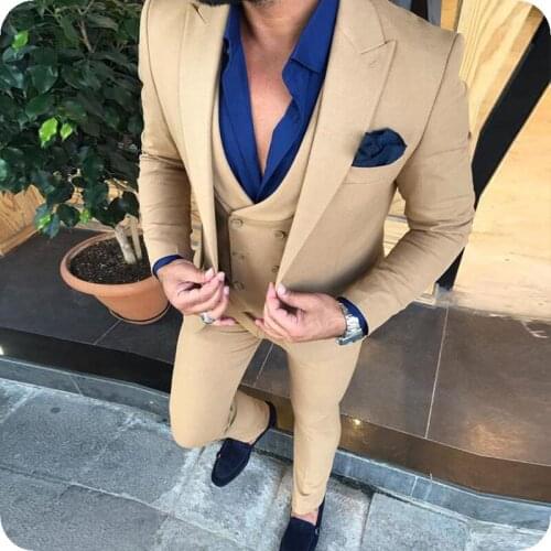 Costume Homme Mariage Luxe Casual Business Slim Fits Social Blazer Custom Made WeddingGroom BestMan Prom Suits Jacket+Pants+Vest