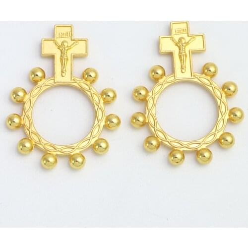 Pack of 50pcs Gold Tone Catholic Anello Preghiera Finger Decade Rosary Ring