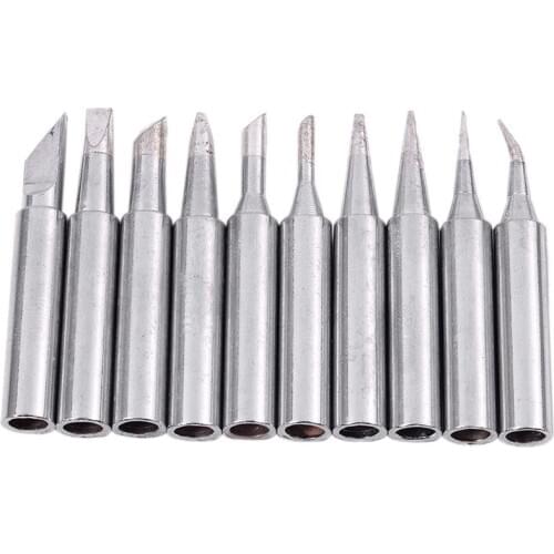 10 Tip Set Tips Soldering Tip Set for Soldering Iron 900-T-I/ BK/ 1.6D/ 2.4D/ 3.0D/ 2C/ 3C/ 4C NEW