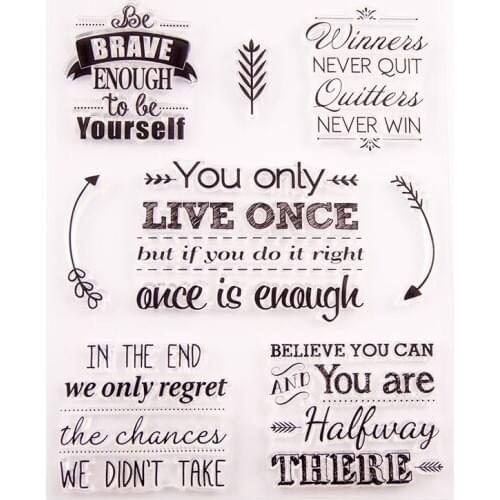 1 Set English Phrase Series Silicone Clear Stamp for Scrapbooking Album DIY Craft Background Decoration Rubber Stamp