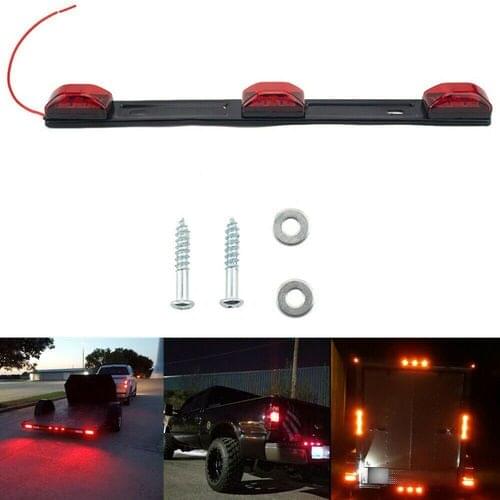 Stainless Red LED ID Bar Light Truck Boat Trailer Marker Clearance Lights