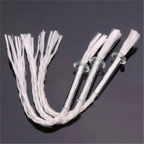 New 3Pcs Glass Tube Oil Lamp Wick Holder Adapter with 4.7 Inch Round Cotton Wick White