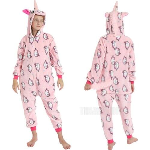 Girls Clothes Kigurumi For Kid Winter Flannel Warm Sleepwear Winter Boys Girls Licorne Jumspuit Children Onesie Unicorn Pajamas
