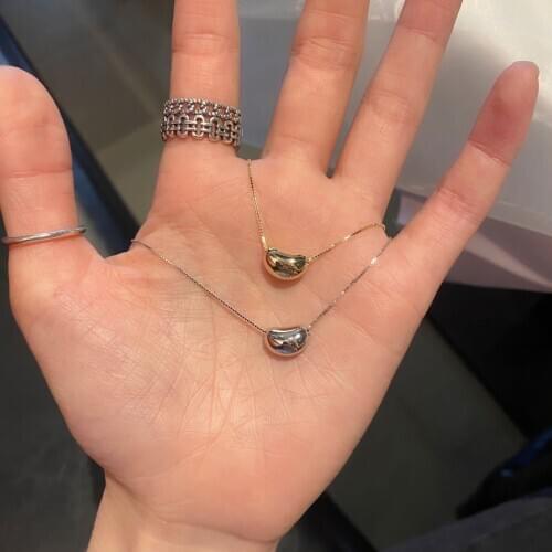 Cute Pea Shape Pendant Neckalces for Women Fashion Link Chain Choker Necklace Jewelry Girlfriend Gift Trendy Chocker