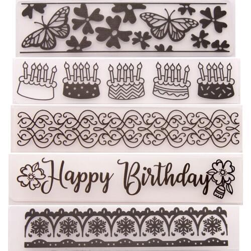 WYSE Butterfly Birthday Plastic Embossing Folders Lace Snowflake Background Embossing Folder for DIY Scrapbooking Cut Template