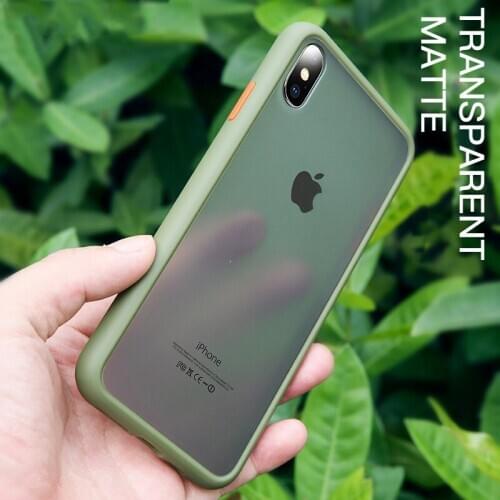 Shockproof Armor Case For Apple iPhone 11 Pro Max X XS Max XR Transparent Matte Cover For iPhone 6 6s 7 8 Plus Silicone Fundas