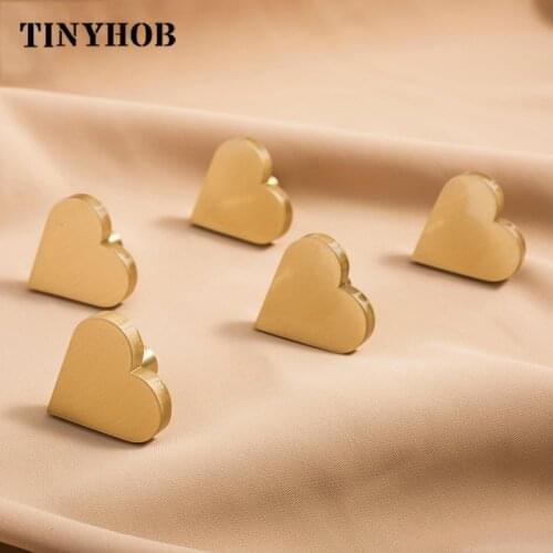 Heart Shape Cupboard Handles Dressers Chest of Drawers Knobs Nordic Cabinet Pulls Brass Decor Furniture Hardware Gold Knobs