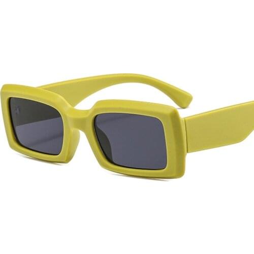 Green Rectangular Womens Sunglasses Fashion Small Square Summer Style Female Sunglasses Trendy Vintage Clear Shades UV400