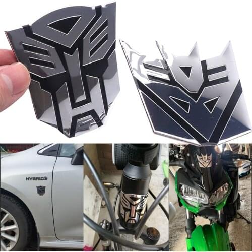 Car Styling Aluminum 3D Car Motorcycle Bicycle Stickers Cool Autobots Logo Transformers Badge Emblem Tail Decal Car Decoration