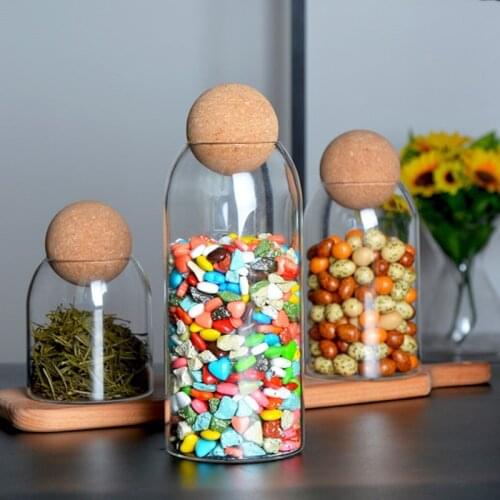 Glass jar With Lid Bottle Storage Tank Sealed Tea Cans Cereals Transparent Jars