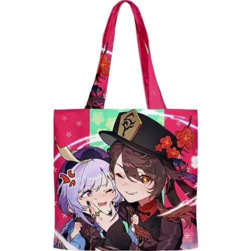Genshin Impact QiQi 3D Print Shopping Bags Reusable Shoulder Shopper Bags Casual Pacakge