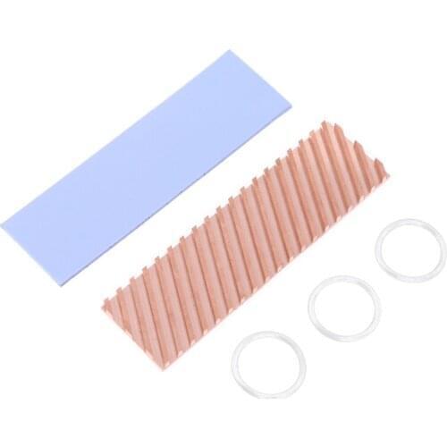 Pure Copper Heatsink Cooler Heat Sink SSD Thermal Pad for M.2 2280 PCI-E NVME Solid Hard Disk 1.5/2/3/4mm