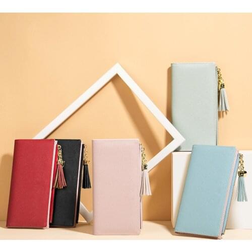 Tassel Wallet Women Long Cute Wallets Leather Tassel Women Wallets Zipper Portefeuille Female Purse Clutch Cartera Mujer