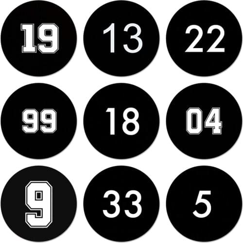 Football Lucky number And letter Icons Pins Badge Decoration Brooches Metal Badges For Backpack Decoration 58mm