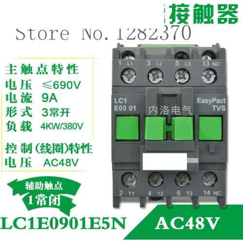 [ZOB] Authentic original AC contactor LC1E09 LC1E0901C5N/F5N/B5N/Q5N/M5N/E5N AC24V/36V/48V/110V/220V/380V 1 NC --10pcs/lot