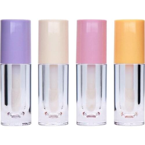1pc 6.5ml Empty Lip Gloss Tube Diy Plastic Elegant Transparent Bottle Liquid Lipstick Container Round Lipgloss Lip Balm Bottles
