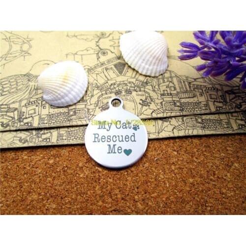 10pcs--stainless steel charms "my rescued me" 5 style for choosing DIY Charms Pendants