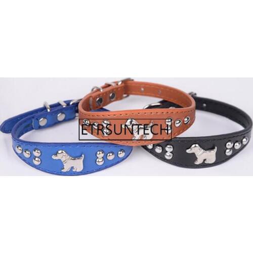 100pcs Fashion Pet Collar PU Leather Dog Cat Neck Strap Collars Adjustable For Puppy Small Dogs Pet Accessories