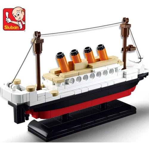194Pcs City RMS Titanical Ship Boat Model Building Blocks Sets Figures DIY Technic Creator Bricks Educational Toys for Children