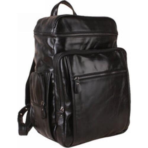 2017 Fashion Oil Waxed 100% Genuine Leather Backpack men Backpack real leather School Backpack school bag male travel rucksack