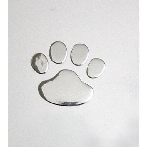 2020 New Car Sticker 3D Dog Bear Footprints Chrome Badge Emblem Car Sticker Decal