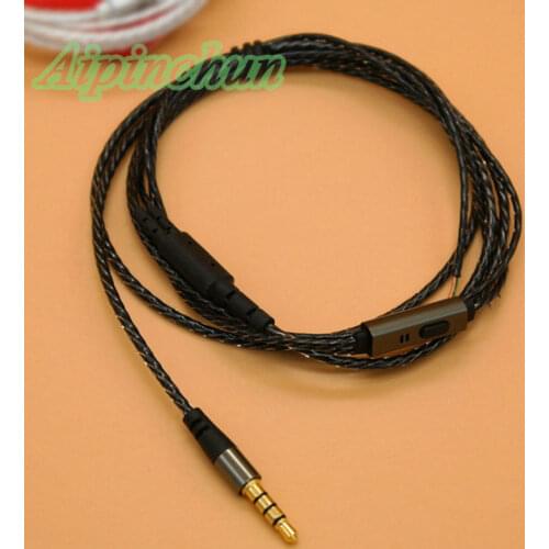 Aipinchun 3.5mm 4-Pole Jack DIY Earphone Audio Cable with Microphone Repair Replacement Headphone Wire AA0224
