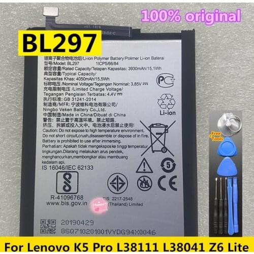 BL295 BL297 BL299 BL303 Battery For Lenovo K5S L38031 K5 Pro L38111 L38041 Z6 Lite 6.3 inch Z5s L78071 Cell Phone High Quality