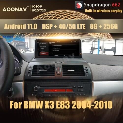 8+256GB Android 11.0 Snapdragon 662 car radio GPS For BMW X3 E83 2004-2010 multimedia player Head Unit Auto Radio Stereo