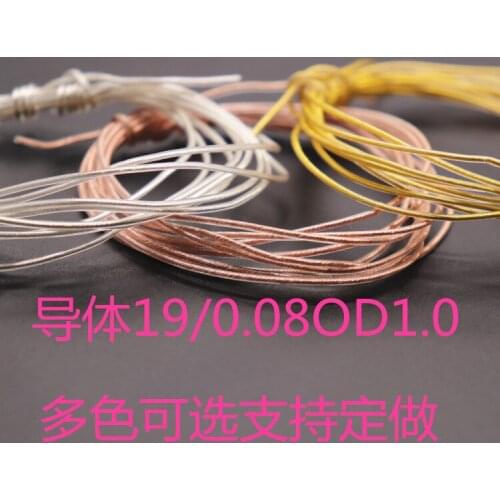 DIY oxygen-free copper plating silver 19/0.08 single line diy earphone wire diameter 1.0mm upgrade cable 100meters