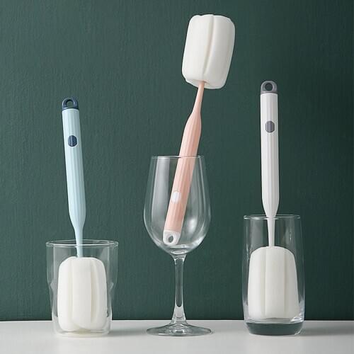 Household Long Handle Hanging Soft Sponge Bottle Cup Cleaning Brush Glass Mug Washing Brushes Dust Removal Cleaning Tools