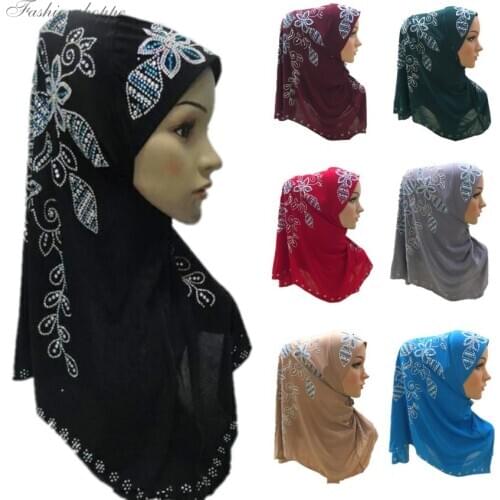 One Piece Muslim Woman Khimar Instant Hijab Caps Headscarf Glitter Foulard Bonnet Overhead Long Head Scarf Hijaab Islamic