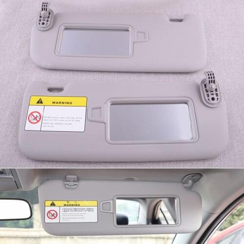 CITALL 1 Pair Car Front Left and Right Side Sun Visor With Makeup Mirror Fit For Hyundai Elantra AD 2017 2018 2019 Grey