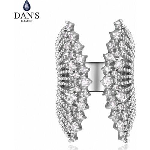 DANS ELEMENT Real Austrian Crystals Brand AAA Zirconia Micro Inlays Fashion Ring for women New Insect 121298white