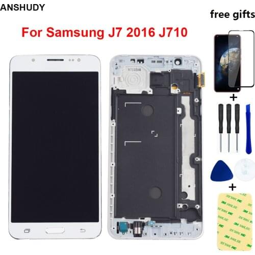 For Samsung J7 2016 Display Touch Screen Digitizer Assembly Frame For Samsung J710F LCD Display J710 J710M J710H J710FN Display