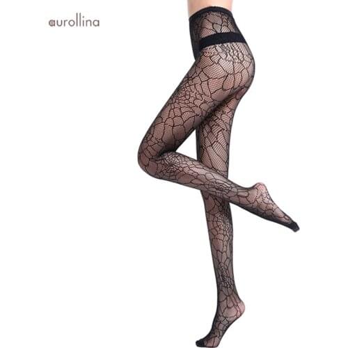Women Sexy Spider Web Pantyhose Female Black Fishnet Tights Lady Stocking Jacquard Erotic Hosiery Stockings Sexy Mesh Pantyhose