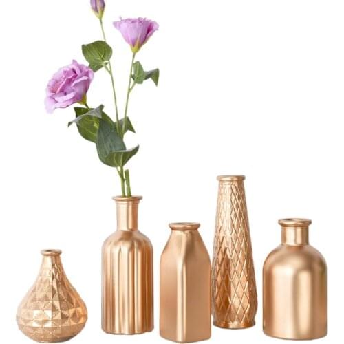 Home Decoration Art Vaas In Modern Design Gold Glazes Vaas Bedroom Decoration Plants Houder Hydrocultuur Bruiloft Decor Figurine