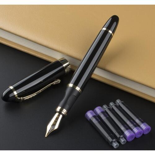 IRAURITA FOUNTAIN PEN JINHAO X450 DARK GREEN AND GOLDEN 18 KGP 0.7mm BROAD NIB FULL METAL BLUE RED 21 COLORS AND INK JINHAO 450