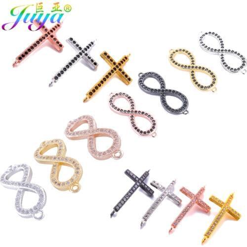 Juya DIY Fashion Jewelry Fittings Supplies Infinity Cross Connector Charms For Women Men Charm Bracelets Making